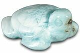 Polished Carved Larimar Sea Turtle - Dominican Republic #314963-1